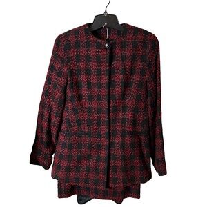 BRAND NEW!!! 3PC Chaus Red and Black Checkered Suit. Fully Lined.